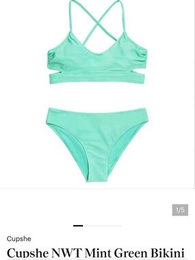 Cupshe Mint Green women’s Two-Piece Bikini with Crossback Straps